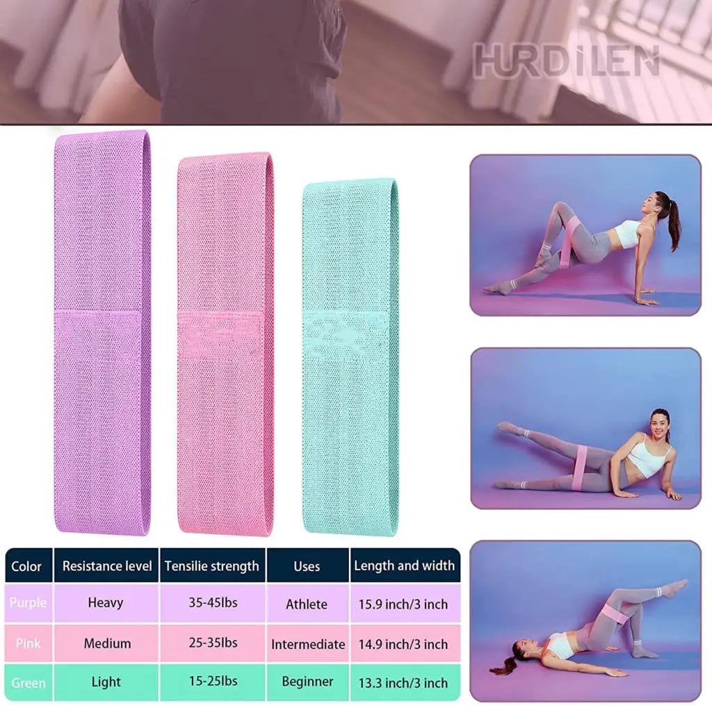 ElasticPowerBands Set for Yoga, Glute workouts, and Home workouts